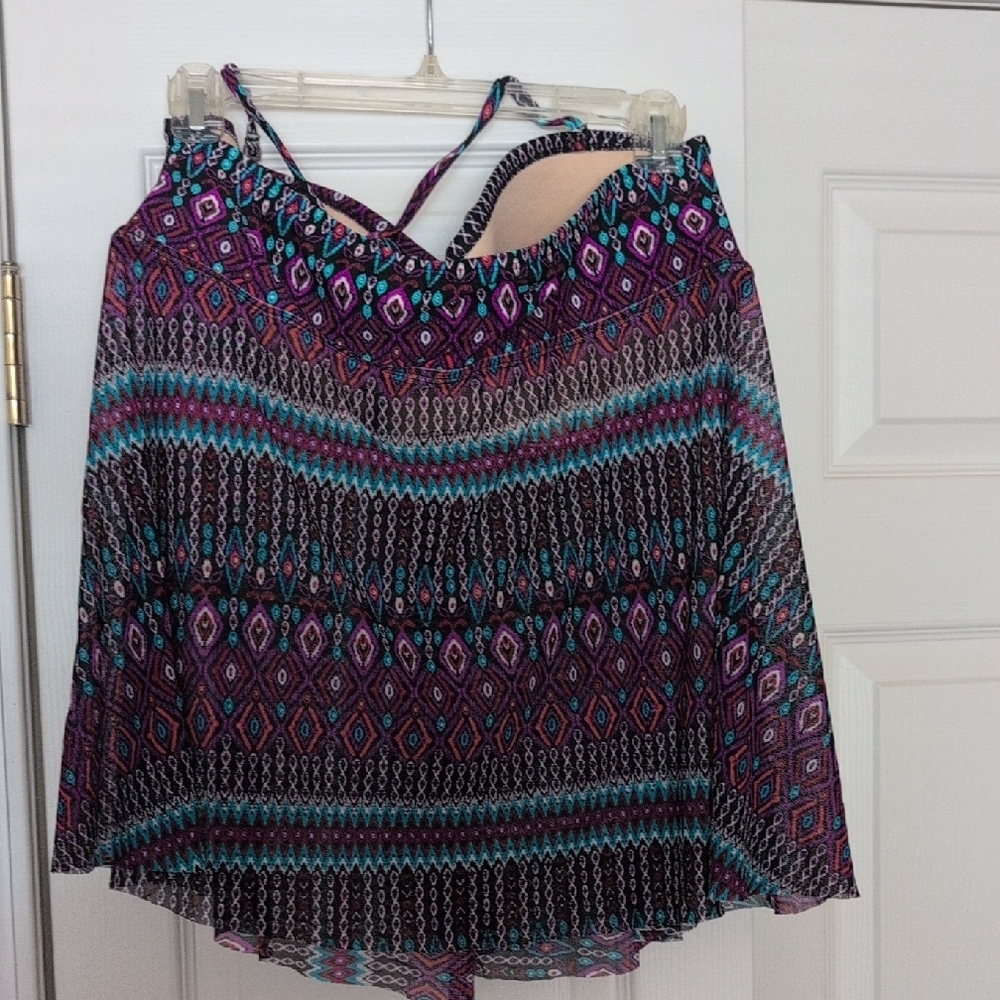 Merona Blue and Purple Tankini Top - Picture 3 of 4